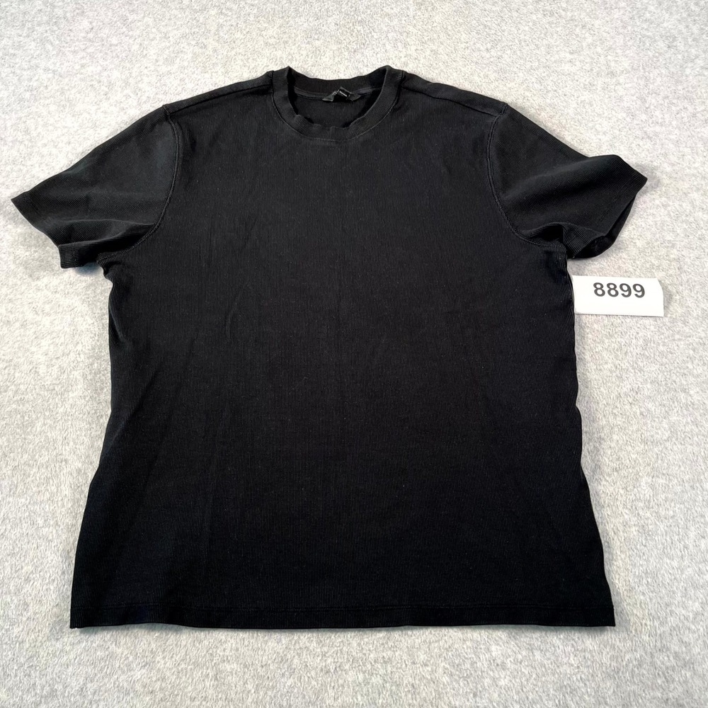Banana Republic T Shirt Mens XL Black Cotton Stretch Crew Neck Ribbed Casual
